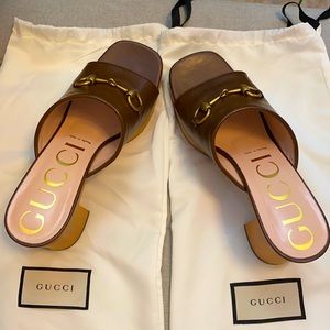 Gucci sandal, size 38, brown sugar